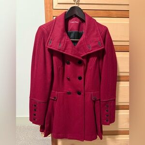 Calvin Klein Women's Burgundy Peacoat